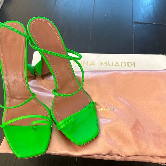 AMINA MUADDI NAPA BRIGHT GREEN HEEL SIZE 39 - Picture 2 of 9